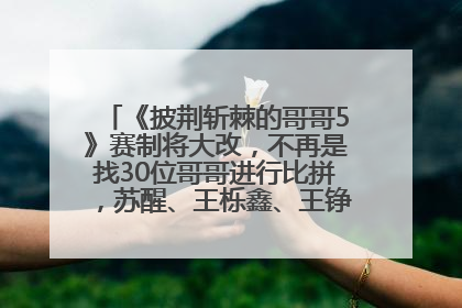 《披荆斩棘的哥哥5》赛制将大改，不再是找30位哥哥进行比拼，苏醒、王栎鑫、王铮亮、张远等多名男团选手被曝将参加