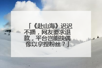 《赴山海》迟迟不播，网友要求退款，平台岂能挟偶像以拿捏粉丝？