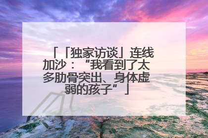 「独家访谈」连线加沙：“我看到了太多肋骨突出、身体虚弱的孩子”