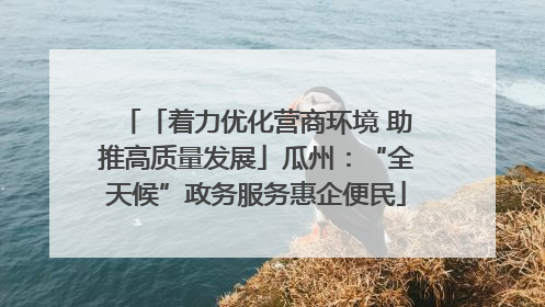 「着力优化营商环境 助推高质量发展」瓜州：“全天候”政务服务惠企便民