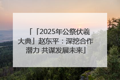 「2025年公祭伏羲大典」赵东平：深挖合作潜力 共谋发展未来