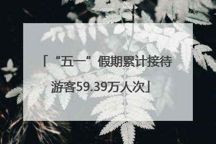 “五一”假期累计接待游客59.39万人次