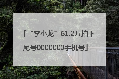 “李小龙”61.2万拍下尾号0000000手机号