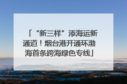 “新三样”添海运新通道！烟台港开通环渤海首条跨海绿色专线