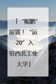 “鲲鹏”展翼！“运-20”入驻西北工业大学