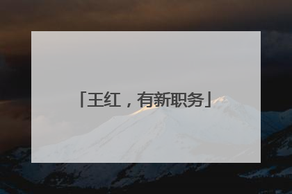 王红，有新职务