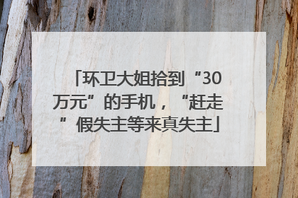 环卫大姐拾到“30万元”的手机，“赶走”假失主等来真失主