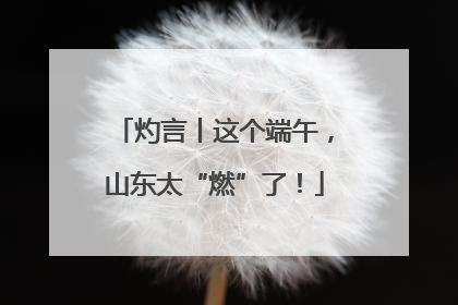 灼言丨这个端午，山东太“燃”了！