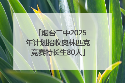 烟台二中2025年计划招收奥林匹克竞赛特长生80人