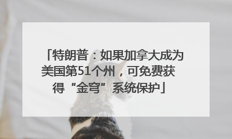 特朗普：如果加拿大成为美国第51个州，可免费获得“金穹”系统保护