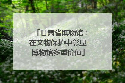 甘肃省博物馆：在文物保护中彰显博物馆多重价值