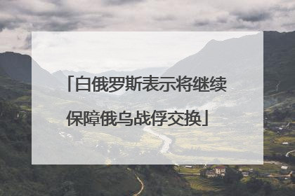白俄罗斯表示将继续保障俄乌战俘交换