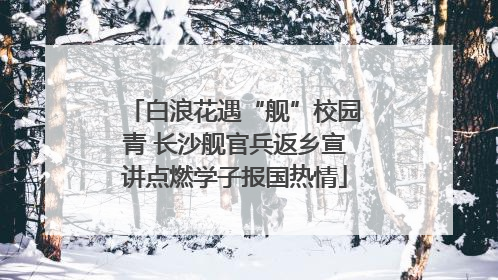 白浪花遇“舰”校园青 长沙舰官兵返乡宣讲点燃学子报国热情