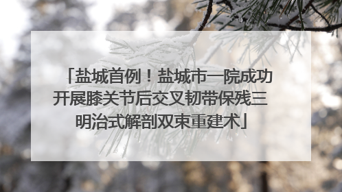 盐城首例！盐城市一院成功开展膝关节后交叉韧带保残三明治式解剖双束重建术
