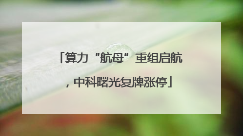 算力“航母”重组启航，中科曙光复牌涨停