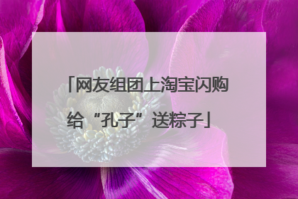 网友组团上淘宝闪购给“孔子”送粽子
