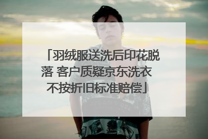 羽绒服送洗后印花脱落 客户质疑京东洗衣不按折旧标准赔偿