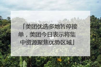 美团优选多地暂停接单，美团今日表示将集中资源聚焦优势区域