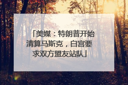 美媒：特朗普开始清算马斯克，白宫要求双方盟友站队