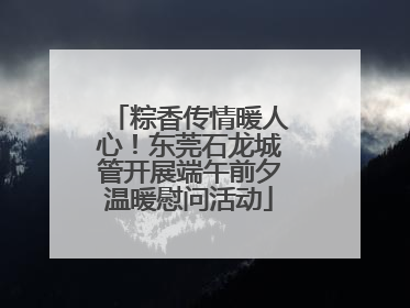 粽香传情暖人心！东莞石龙城管开展端午前夕温暖慰问活动