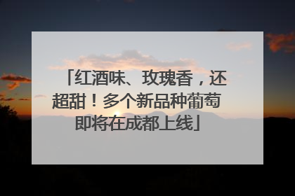 红酒味、玫瑰香，还超甜！多个新品种葡萄即将在成都上线