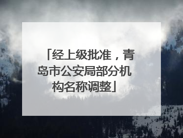 经上级批准，青岛市公安局部分机构名称调整