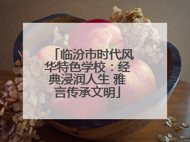 临汾市时代风华特色学校：经典浸润人生 雅言传承文明