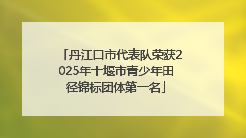丹江口市代表队荣获2025年十堰市青少年田径锦标团体第一名