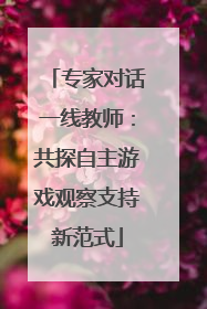 专家对话一线教师：共探自主游戏观察支持新范式