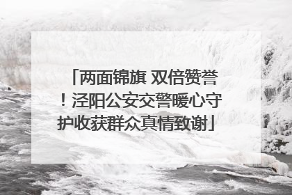 两面锦旗 双倍赞誉！泾阳公安交警暖心守护收获群众真情致谢