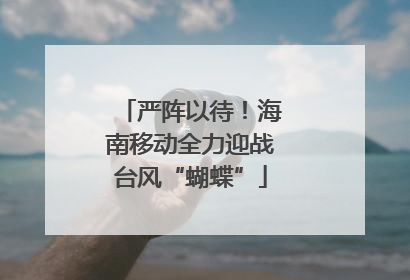 严阵以待！海南移动全力迎战台风“蝴蝶”