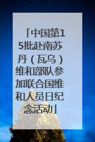 中国第15批赴南苏丹（瓦乌）维和部队参加联合国维和人员日纪念活动