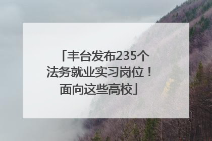 丰台发布235个法务就业实习岗位！面向这些高校