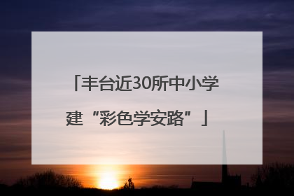 丰台近30所中小学建“彩色学安路”