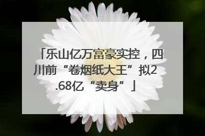 乐山亿万富豪实控，四川前“卷烟纸大王”拟2.68亿“卖身”