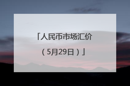 人民币市场汇价（5月29日）