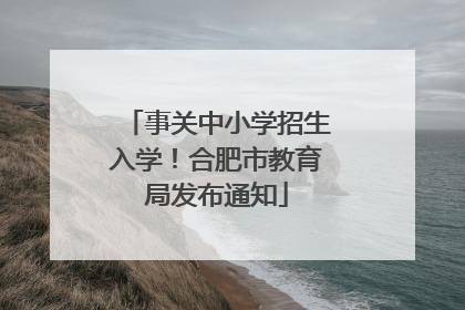 事关中小学招生入学！合肥市教育局发布通知