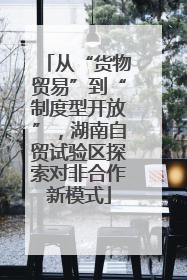 从“货物贸易”到“制度型开放”，湖南自贸试验区探索对非合作新模式