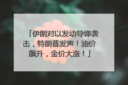 伊朗对以发动导弹袭击，特朗普发声！油价飙升，金价大涨！