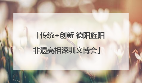 传统+创新 德阳旌阳非遗亮相深圳文博会