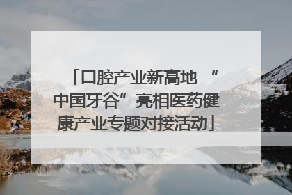 口腔产业新高地 “中国牙谷”亮相医药健康产业专题对接活动
