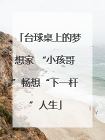 台球桌上的梦想家 “小孩哥”畅想“下一杆”人生