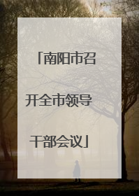 南阳市召开全市领导干部会议
