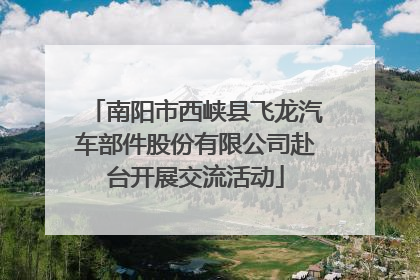 南阳市西峡县飞龙汽车部件股份有限公司赴台开展交流活动