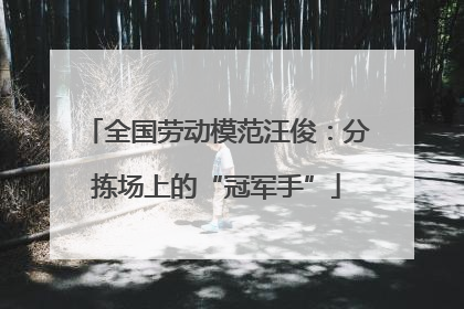 全国劳动模范汪俊：分拣场上的“冠军手”