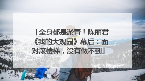全身都是淤青！陈丽君《我的大观园》幕后：面对滚楼梯，没有做不到