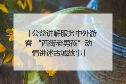 公益讲解服务中外游客 “西街老男孩”动情讲述古城故事