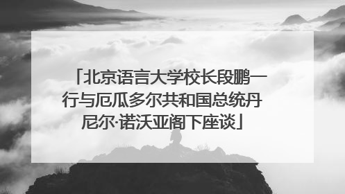 北京语言大学校长段鹏一行与厄瓜多尔共和国总统丹尼尔·诺沃亚阁下座谈