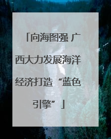 向海图强 广西大力发展海洋经济打造“蓝色引擎”