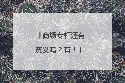 商场专柜还有意义吗？有！